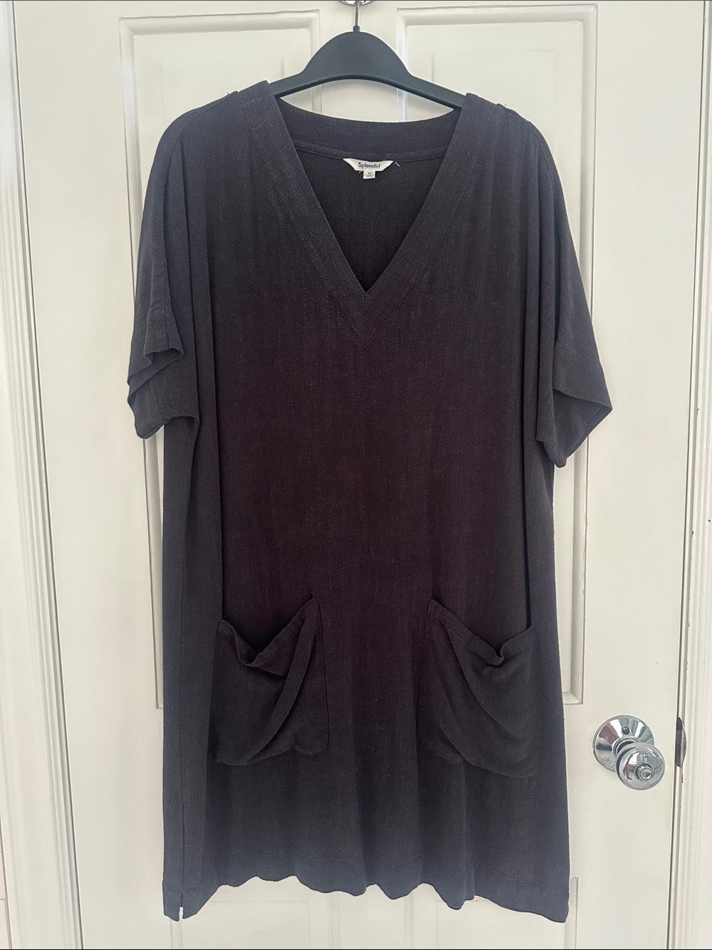 Splendid Viola Shift Dress Tunic Dark Gray Medium